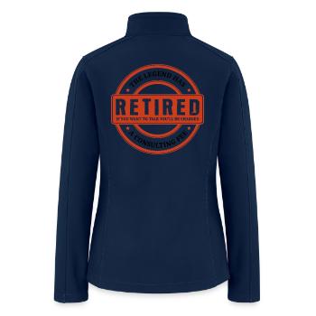 Distressed Retired Badge Stamp - Women’s Soft Shell Jacket - navy - Back