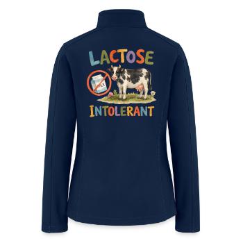 Lactose Intolerant Cow Illustration - Women’s Soft Shell Jacket - navy - Back