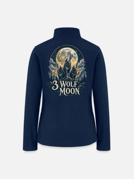 Three Wolves Full Moon - Women’s Soft Shell Jacket - navy