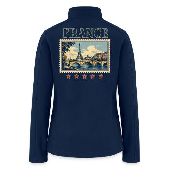 Paris Stamp Vista - Women’s Soft Shell Jacket - navy - Back