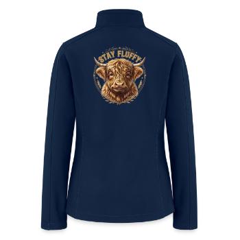 Stay Fluffy Highland Cow - Women’s Soft Shell Jacket - navy - Back