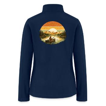 Sunset Catch Vintage Lake Fisherman - Women’s Soft Shell Jacket - navy - Back