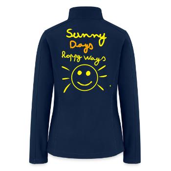 Sunlit Summer Days Smile - Women’s Soft Shell Jacket - navy - Back