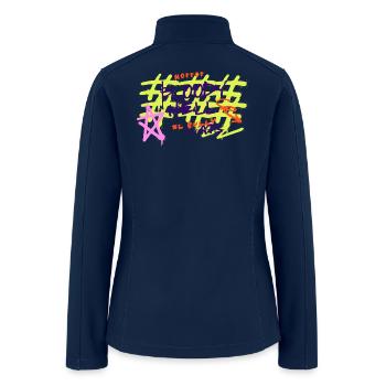 XL Bully Cat Hairless Breed  - Women’s Soft Shell Jacket - navy - Back