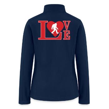 Sasquatch Heart Love Design - Women’s Soft Shell Jacket - navy - Back