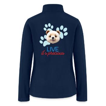 Cute Bear Minimalist Style Live, it's precious - Women’s Soft Shell Jacket - navy - Back