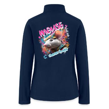 Graffiti-inspired portraiture Mouse - Women’s Soft Shell Jacket - navy - Back