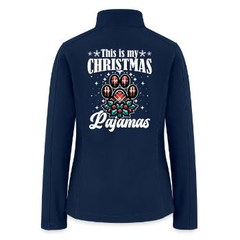 This is my Christmas Pajamas Dog Paw Plaid - Women’s Soft Shell Jacket - navy - Back