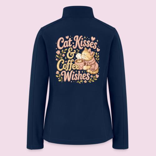 Cat Kisses & Coffee Wishes Faux Stitched - Women’s Soft Shell Jacket