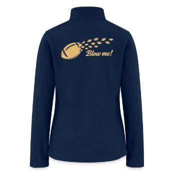 Funny Blow Airborne Football Burst Dadeline Joke  - Women’s Soft Shell Jacket - navy - Back