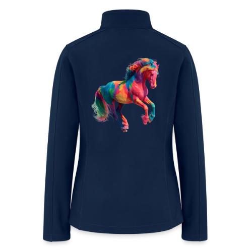 Colorful Paint Splatter Horse Art - Women’s Soft Shell Jacket