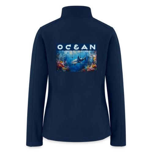 Ocean: Synthwave Shark - Women’s Soft Shell Jacket