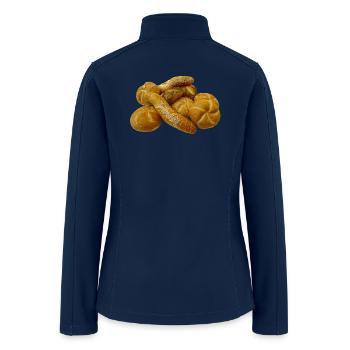 brot broetchen crossaint baecker baguette bread bu - Women’s Soft Shell Jacket - navy - Back