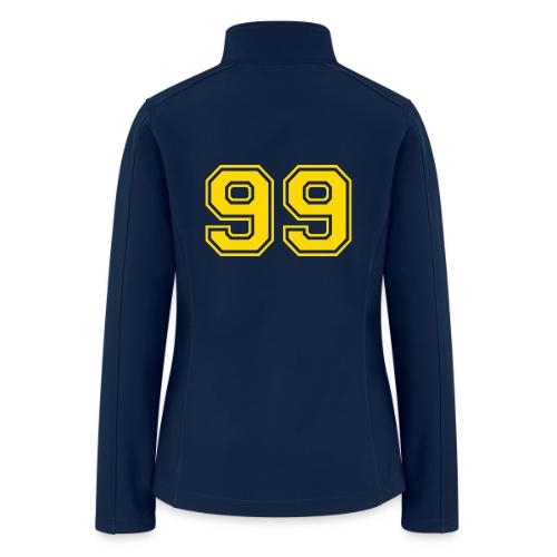 Number 99 in a classic athletic collegiate font - Women’s Soft Shell Jacket