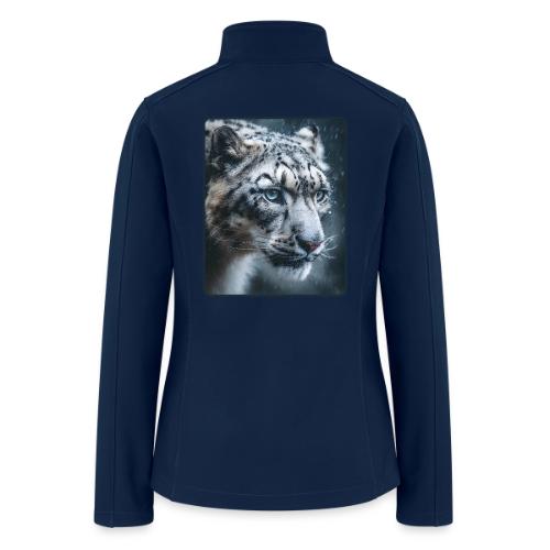 Snow Leopard Blue Eyes Design - Women’s Soft Shell Jacket
