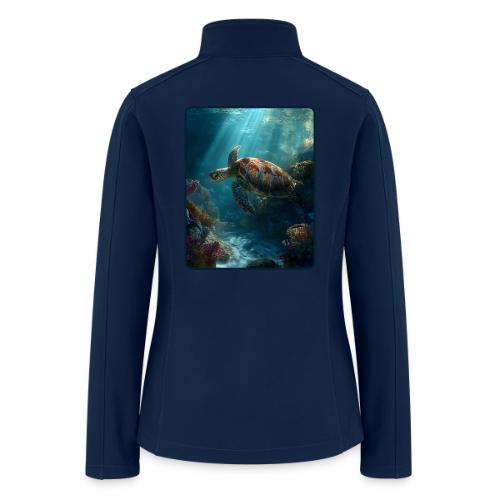 Sea Turtle Coral Reef Design - Women’s Soft Shell Jacket