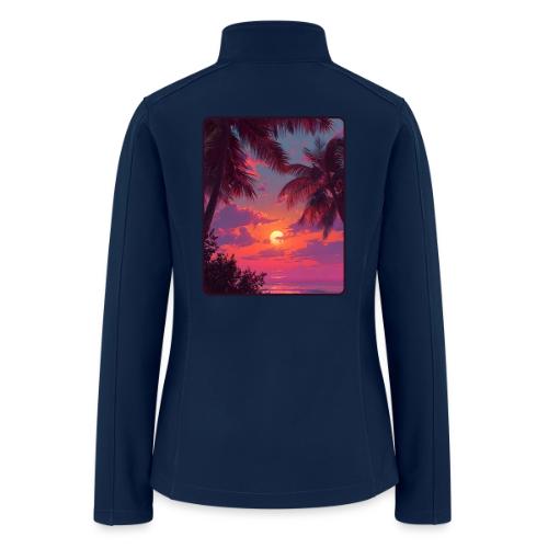 Tropical Sunset Palm Silhouette Design - Women’s Soft Shell Jacket