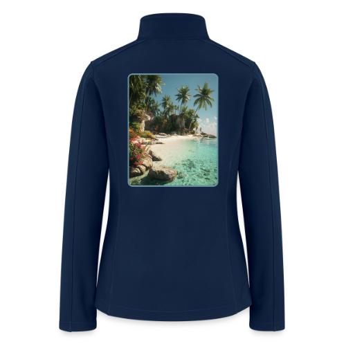 Serene Tropical Beach Floral Design - Women’s Soft Shell Jacket
