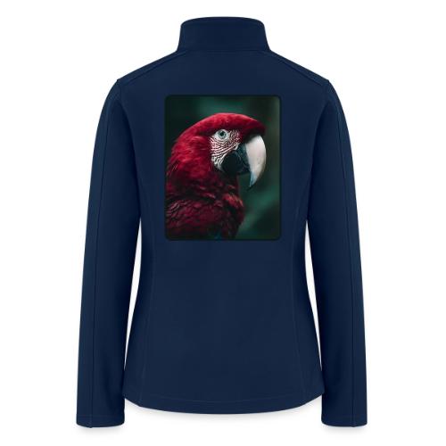 Red Green Macaw Bird Portrait Design - Women’s Soft Shell Jacket