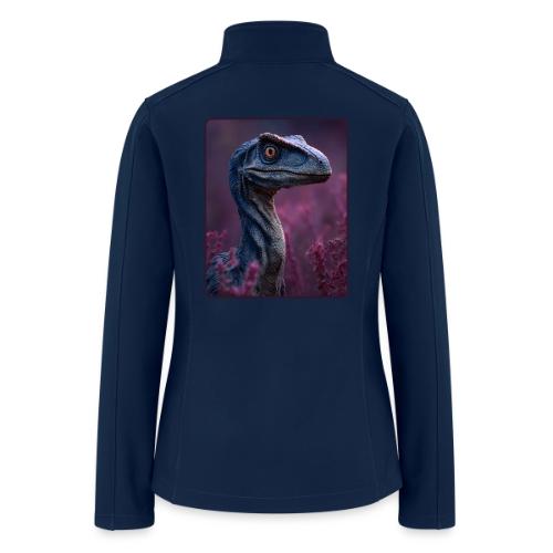 Blue Velociraptor Portrait Design - Women’s Soft Shell Jacket