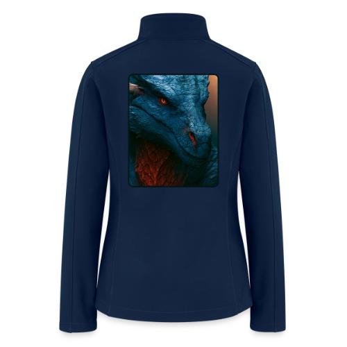 Turquoise Dragon Fire Eye Design - Women’s Soft Shell Jacket