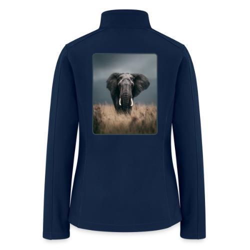 Majestic African Elephant Portrait Design - Women’s Soft Shell Jacket