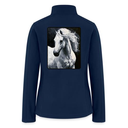 White Horse Oil Painting Design - Women’s Soft Shell Jacket