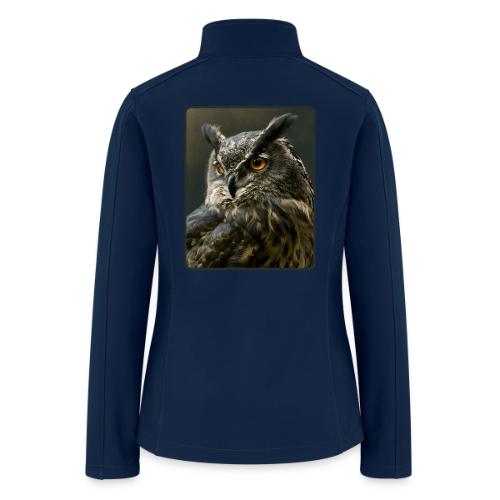 Eurasian Eagle Owl Portrait Design - Women’s Soft Shell Jacket