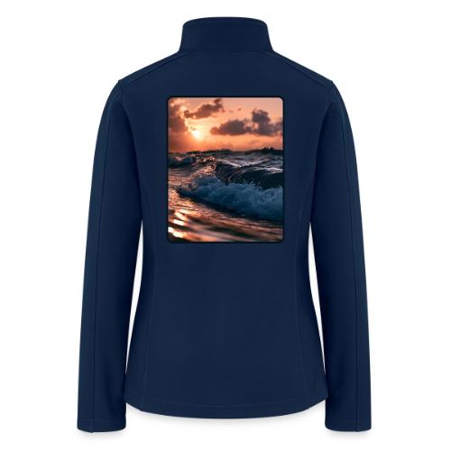 Golden Sunset Ocean Wave - Women’s Soft Shell Jacket