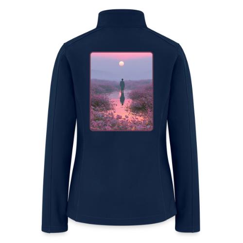 Ethereal Sunset Flower Field Art - Women’s Soft Shell Jacket