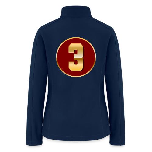 Number 3 in Gold Varsity Font - Women’s Soft Shell Jacket