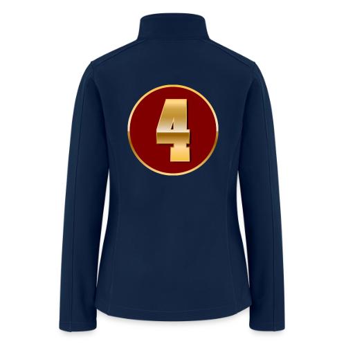 Number 4 in Gold Varsity Font - Women’s Soft Shell Jacket