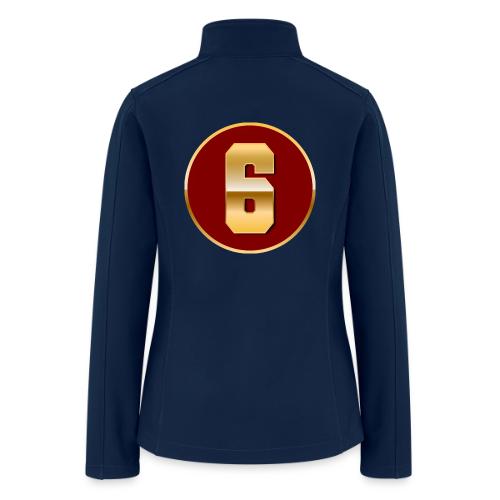 Number 6 in Gold Varsity Font - Women’s Soft Shell Jacket