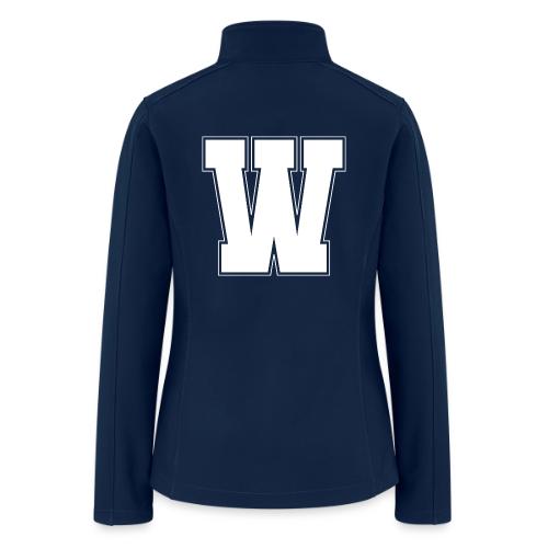 White Letter W – Varsity Alphabet Monogram - Women’s Soft Shell Jacket