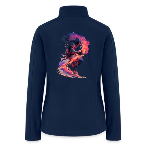 Flaming Ninja Warrior Fantasy Design - Women’s Soft Shell Jacket