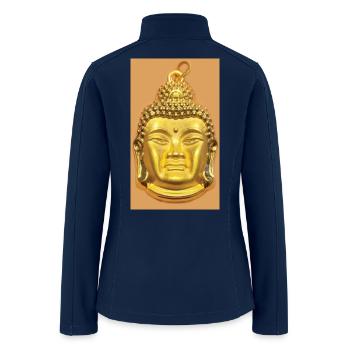 Funny Buddha expression with a disgusted face - Women’s Soft Shell Jacket - navy - Back