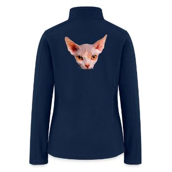 Sphynx Cat Tee Shirt - Women’s Soft Shell Jacket - navy - Back