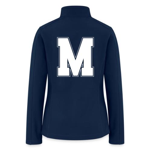 White Letter M – Varsity Alphabet Monogram - Women’s Soft Shell Jacket