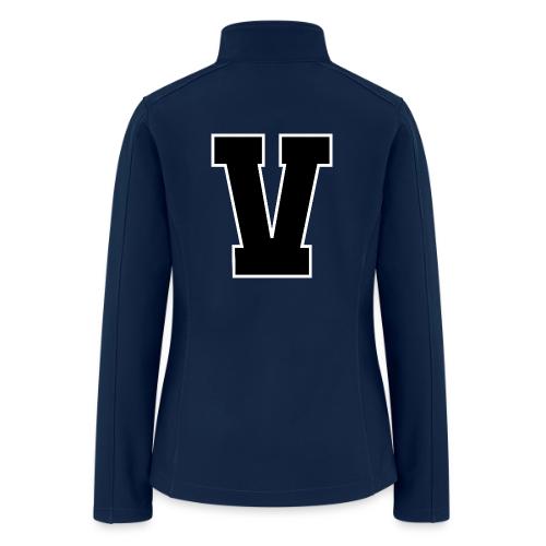 Varsity Letter V Athletic Alphabet Graphic - Women’s Soft Shell Jacket