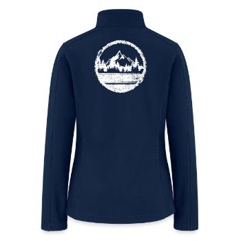 Mountain Forest Circle Stamp - Women’s Soft Shell Jacket - navy - Back