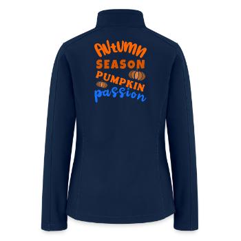 Autumn Season Pumpkin Passion Design - Women’s Soft Shell Jacket - navy - Back