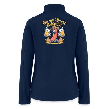 On My Wurst Behavior Shirt Funny Sausage Beer - Women’s Soft Shell Jacket - navy - Back