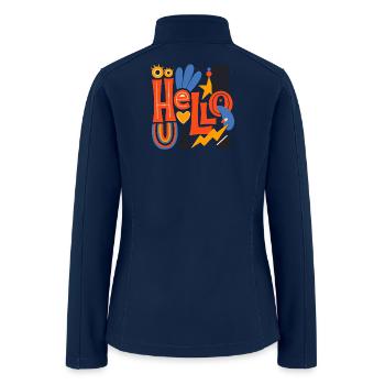 Hello Colorful Doodle Letters - Women’s Soft Shell Jacket - navy - Back