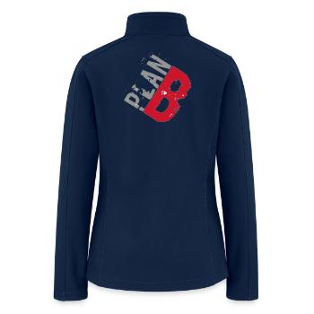 Red Distressed B Stamp - Women’s Soft Shell Jacket - navy - Back