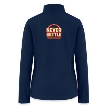 Never Settle Retro Badge Tee - Women’s Soft Shell Jacket - navy - Back