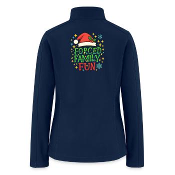 Forced Family Fun Sarcastic Christmas Pajama Famil - Women’s Soft Shell Jacket - navy - Back