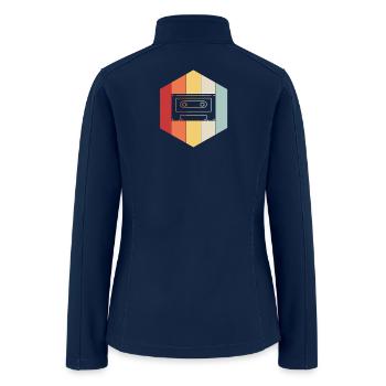 1990s Mixtape Music 90s Cassette - Women’s Soft Shell Jacket - navy - Back