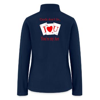 Love Ace Card Heart: Cards Don’t Lie - Women’s Soft Shell Jacket - navy - Back