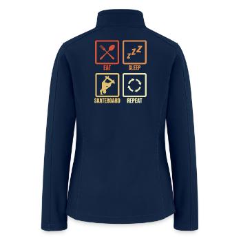 Skateboarding Daily Schedule - Women’s Soft Shell Jacket - navy - Back