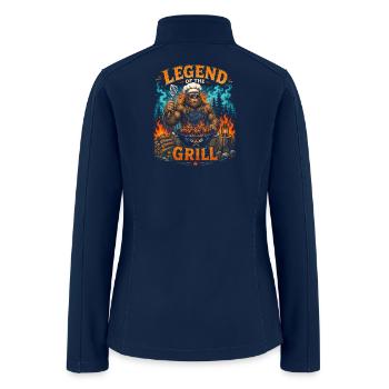Legend of the Grill Sasquatch - Women’s Soft Shell Jacket - navy - Back